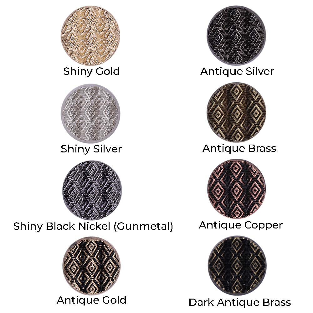 Round Shape Wavy Surface Engraved Design Kurta Metal Buttons