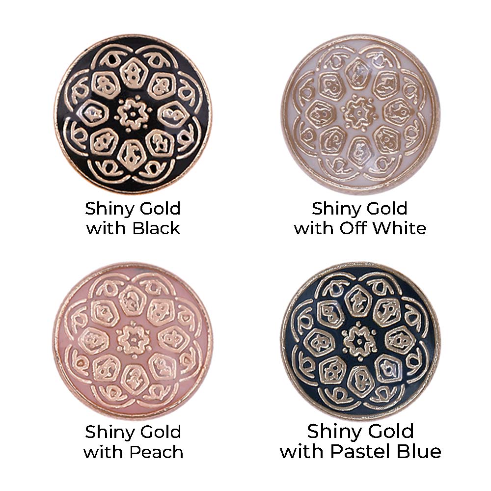 Designer Round Shape Lamination Metal Buttons for Kurta/Kurti