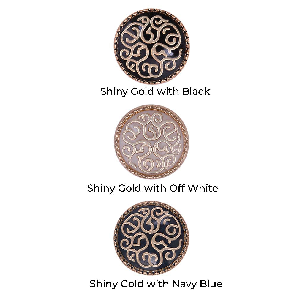 Round Shape Designer Lamination Kurta Metal Buttons