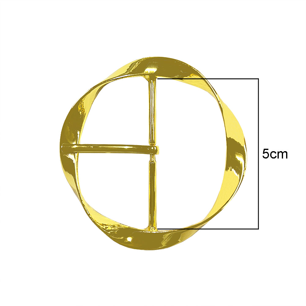 Premium Designer Wavy Structure Shiny Dark Gold Prong Belt Buckle