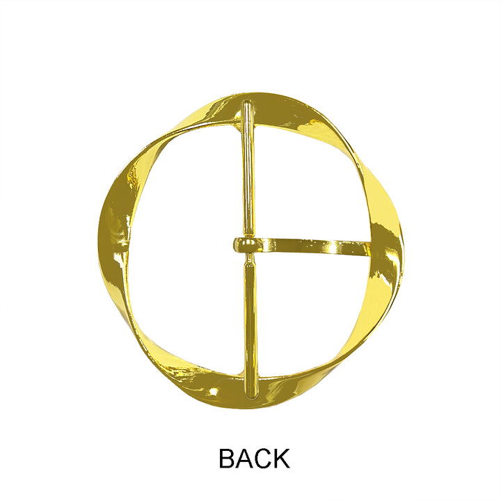 Premium Designer Wavy Structure Shiny Dark Gold Prong Belt Buckle