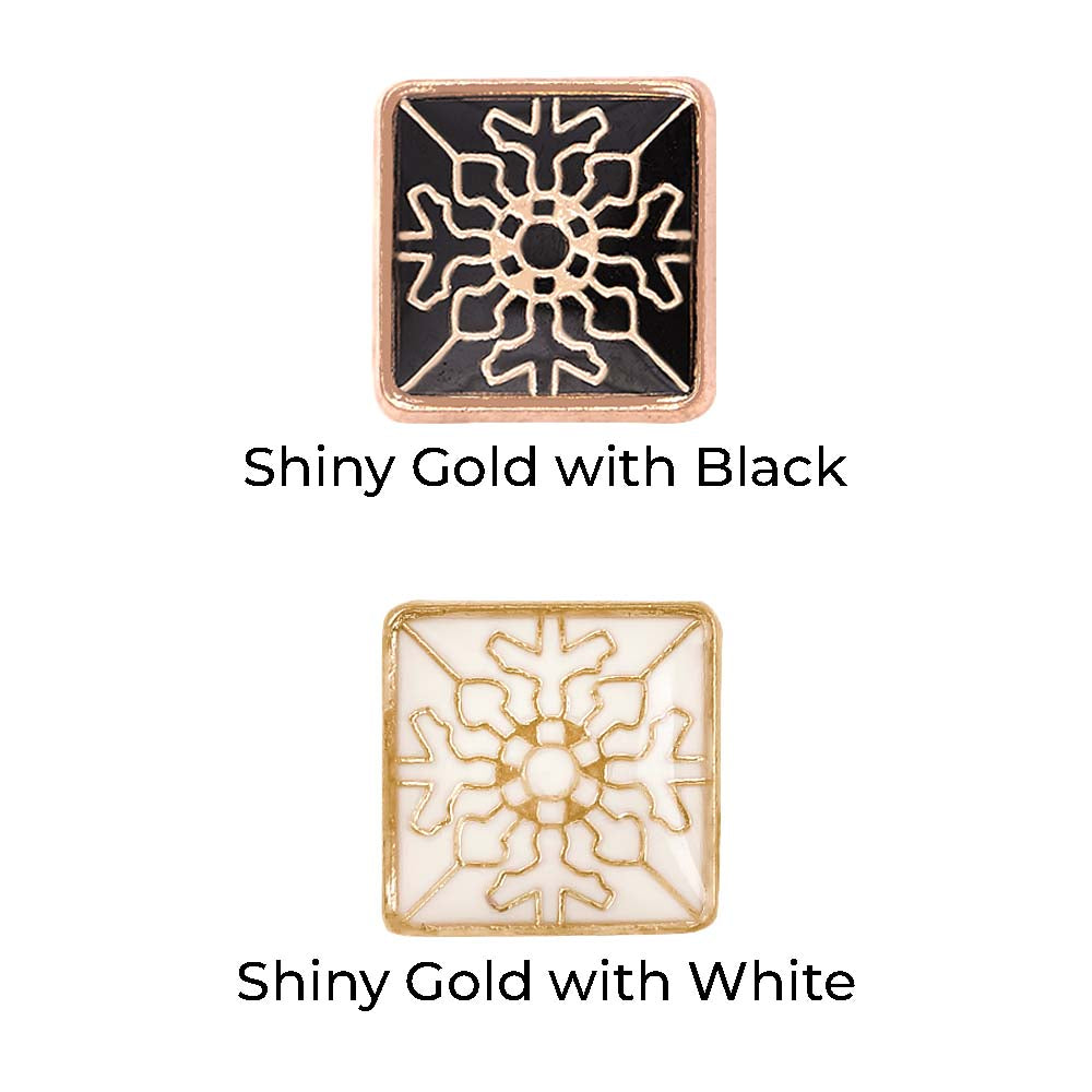 Square Shiny Gold Lamination Metal Buttons for Kurta/Shirts