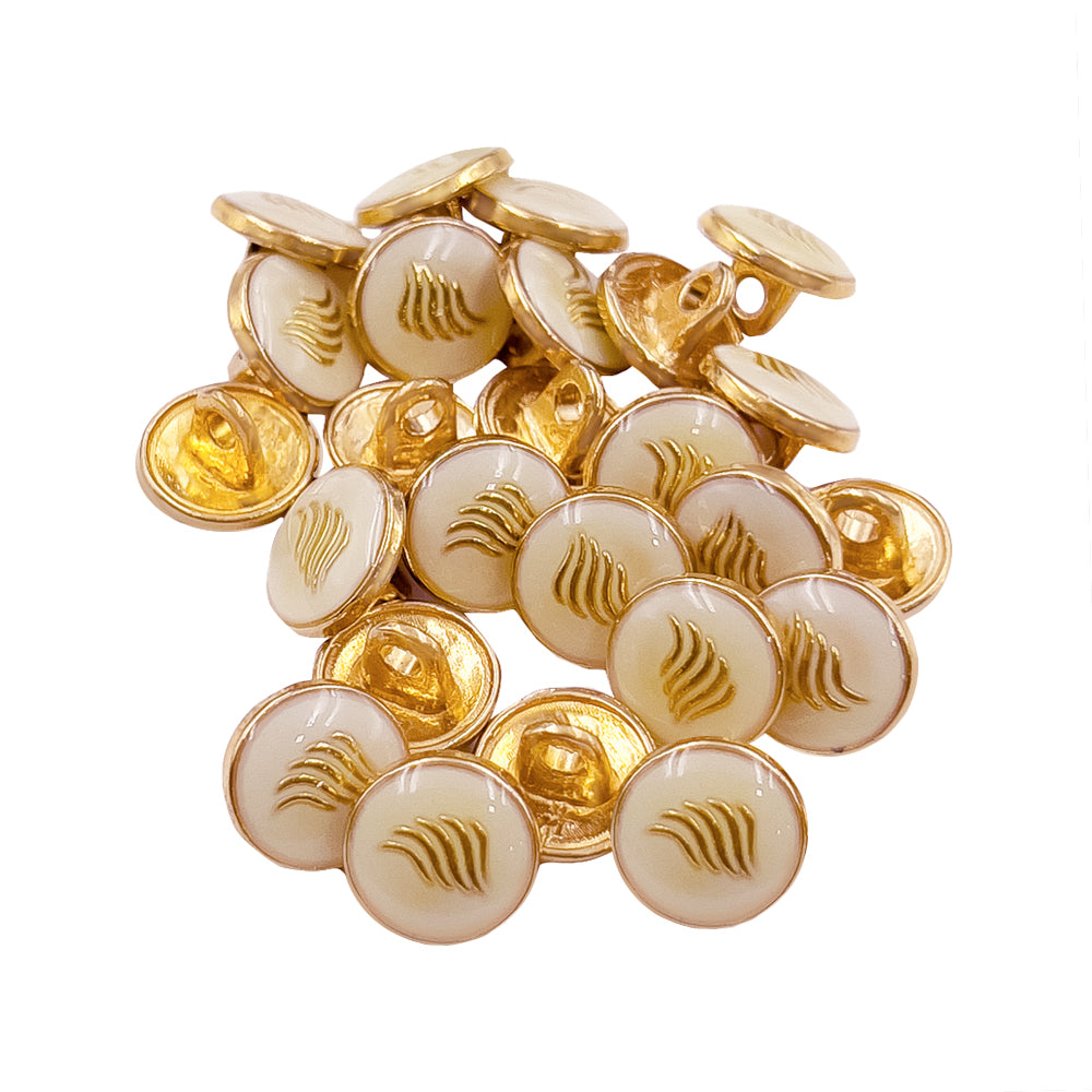 10mm Shiny Gold Classic Metal Shirt/Kurta Buttons