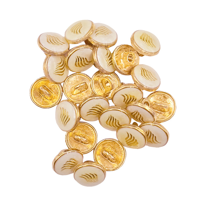 10mm Shiny Gold Classic Metal Shirt/Kurta Buttons