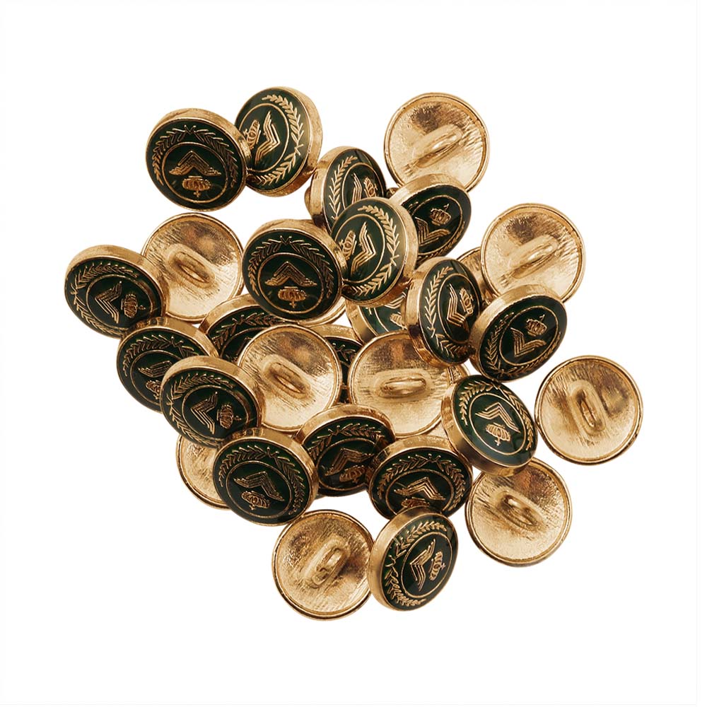 Classic Wreath Logo Designer Lamination Metal Buttons for Shirts