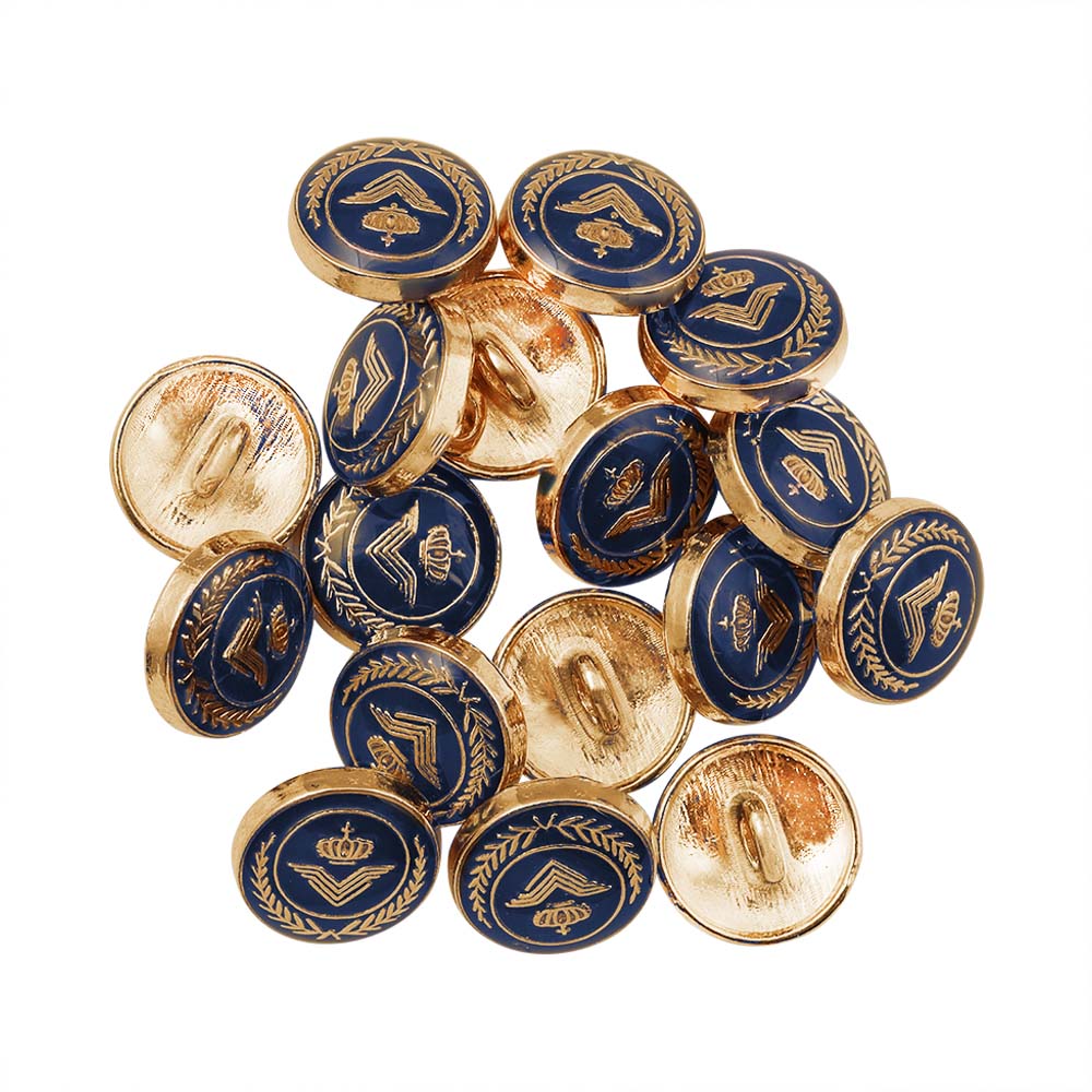 Classic Wreath Logo Designer Lamination Metal Buttons for Shirts
