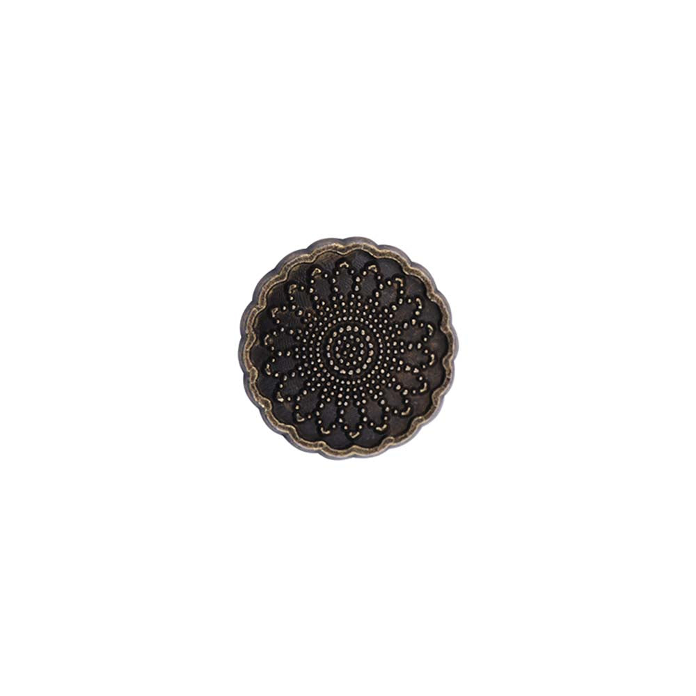 Designer Scalloped Rim Floral Engraved Metal Kurta/Kurti Buttons