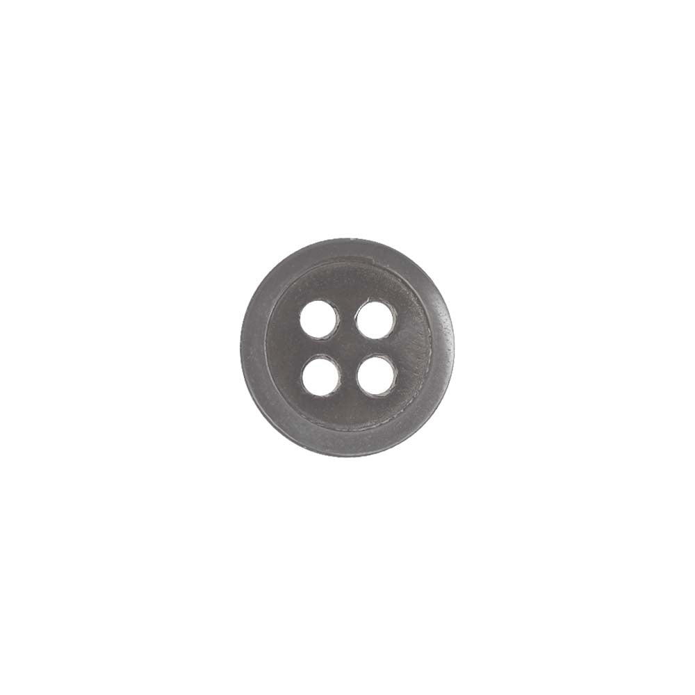 Round Rim Glossy 4 Hole Natural Grey Shirt Buttons