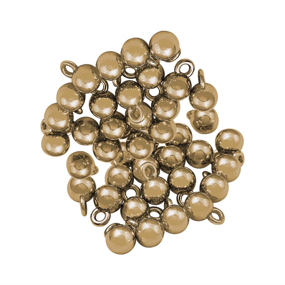 Heavy Weight Ball Shaped Shiny Metal Loop Buttons