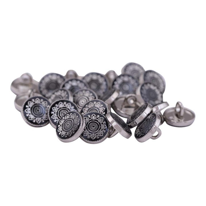 Traditional Mandala Design Lamination Metal Buttons for Kurtas