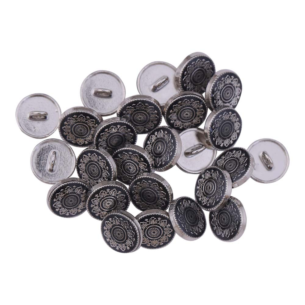 Traditional Mandala Design Lamination Metal Buttons for Kurtas