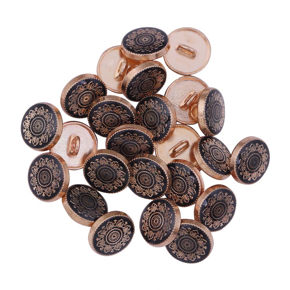 Traditional Mandala Design Lamination Metal Buttons for Kurtas