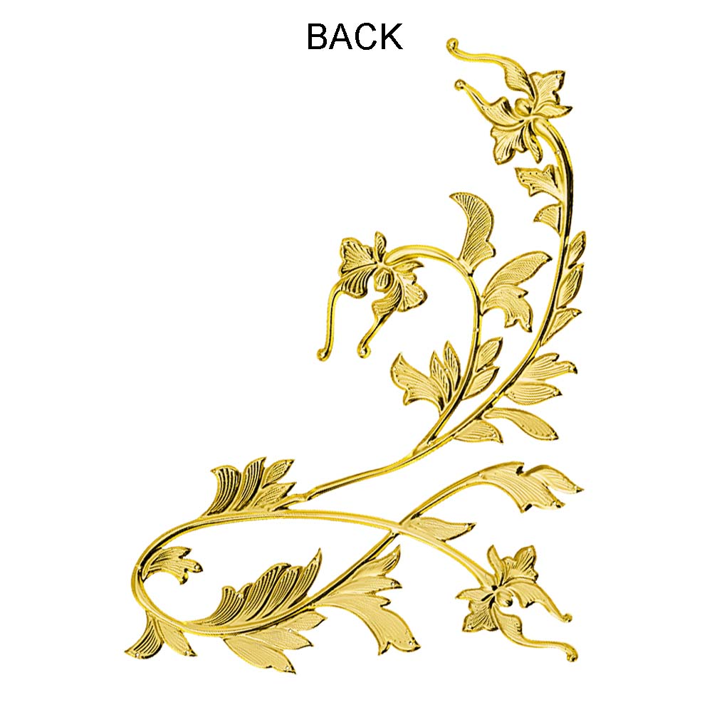 Designer Intricate Shiny Dark Gold Floral Cutwork Metal Neck Accessory