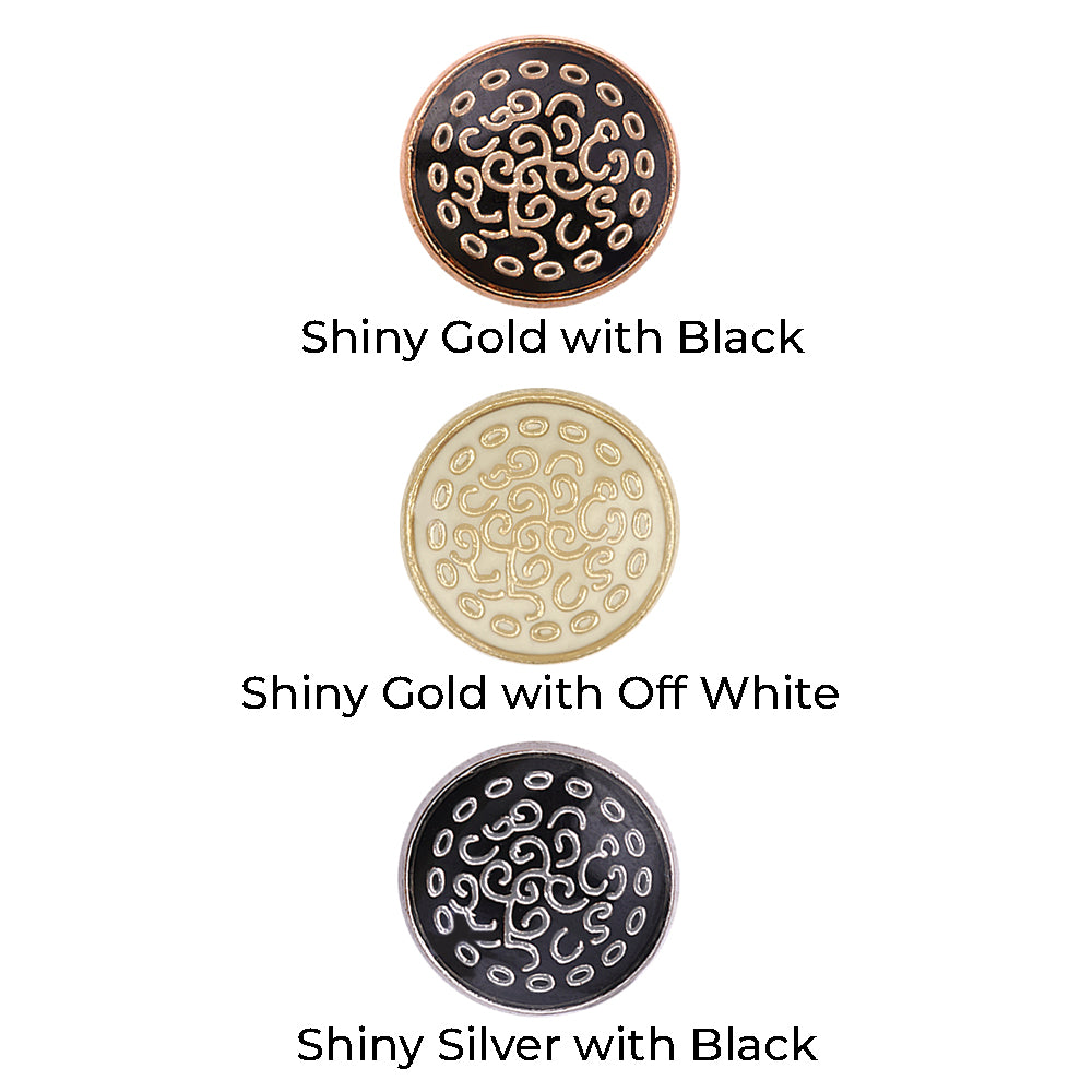 Designer Round Shape Lamination Kurta Metal Buttons
