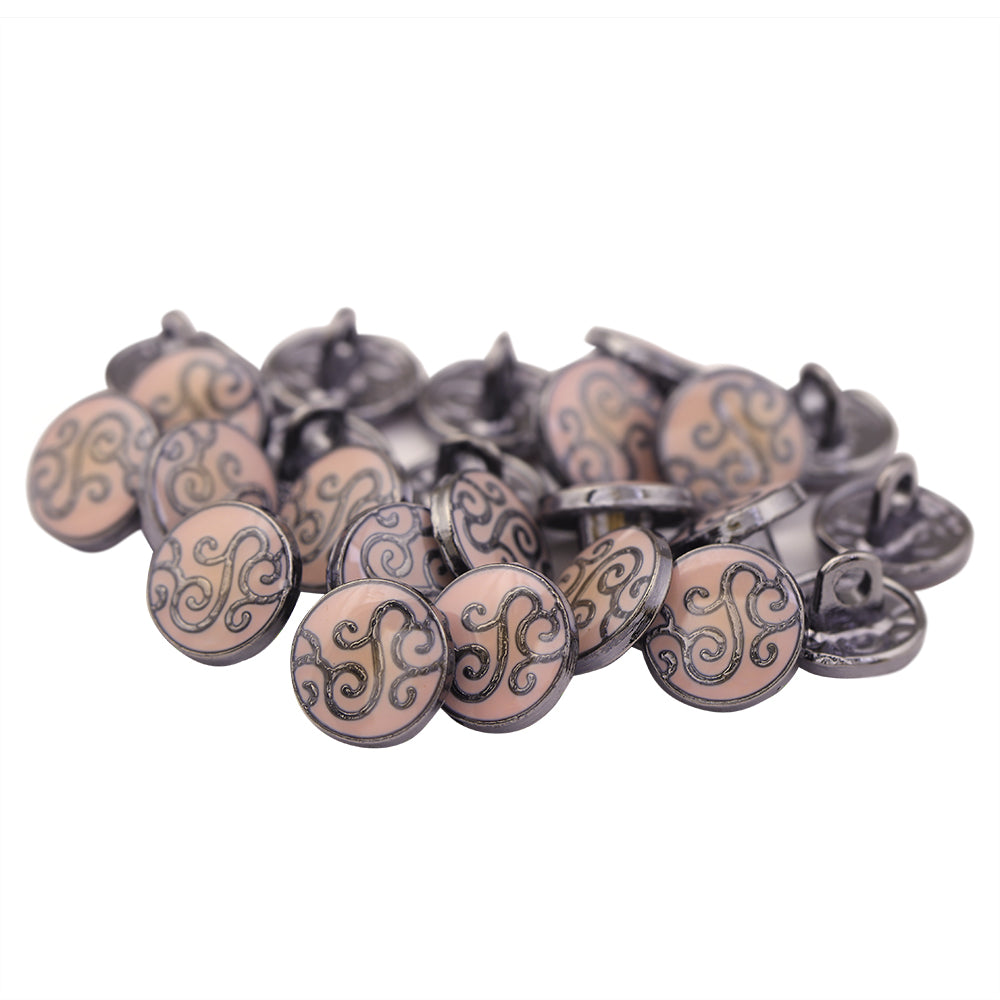 Floral Design Enamel Lamination Kurta/Shirt Metal Buttons