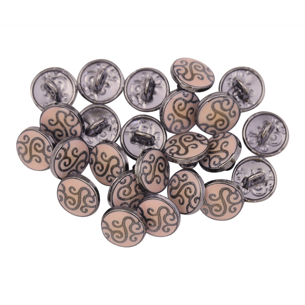 Floral Design Enamel Lamination Kurta/Shirt Metal Buttons