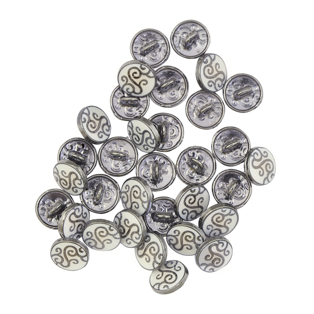Floral Design Enamel Lamination Kurta/Shirt Metal Buttons