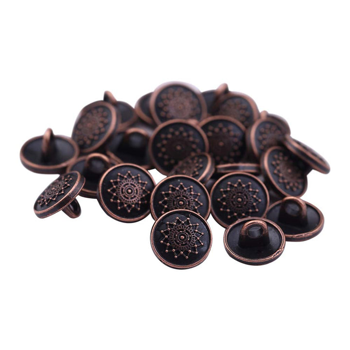 Round Shape Dotted Star Design Antique Metal Buttons