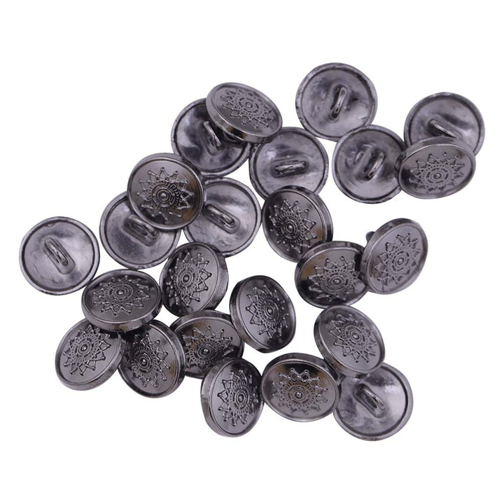 Round Shape Dotted Star Design Antique Metal Buttons