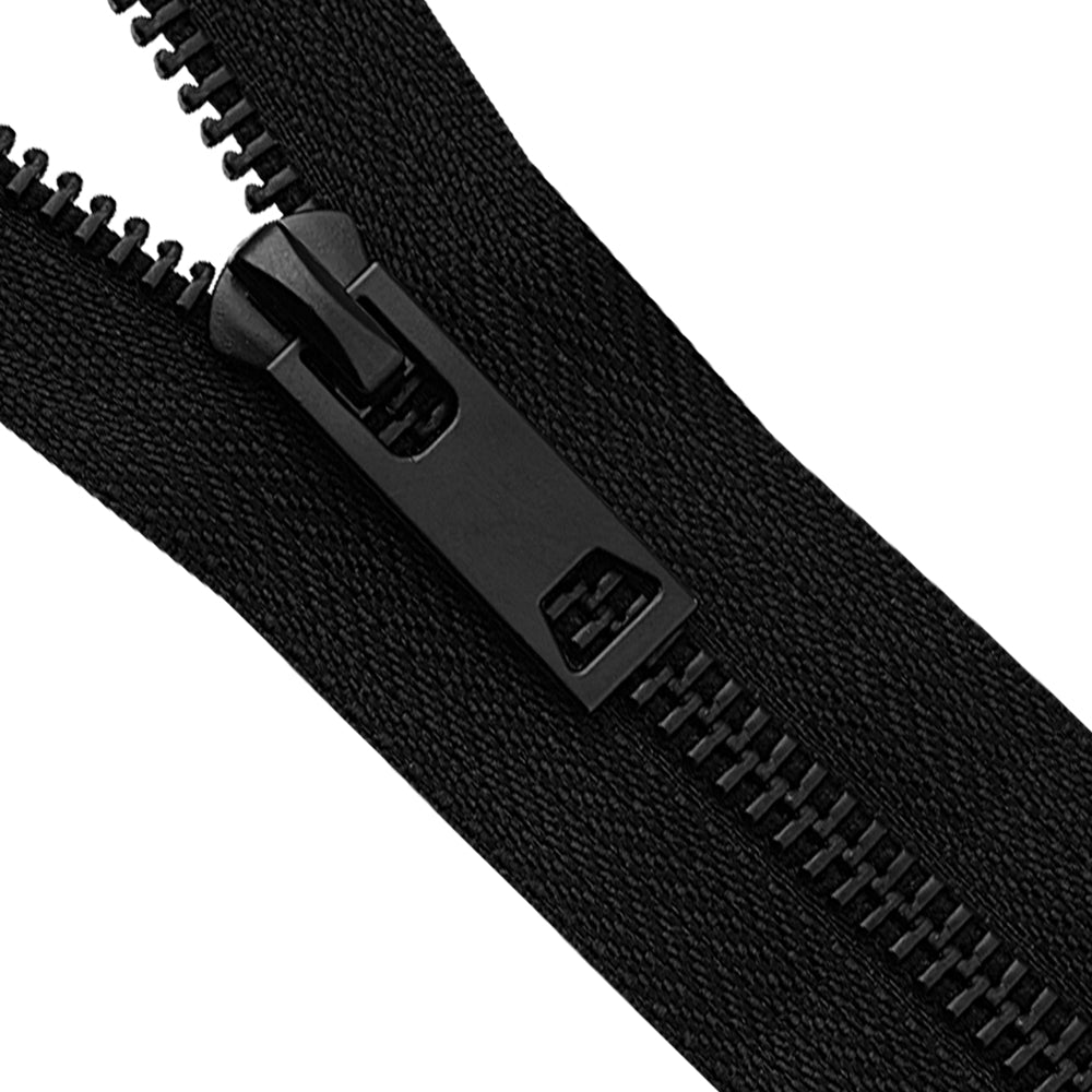 #5 Finest Matte Black Open End/Closed End Metal Zipper for Clothing