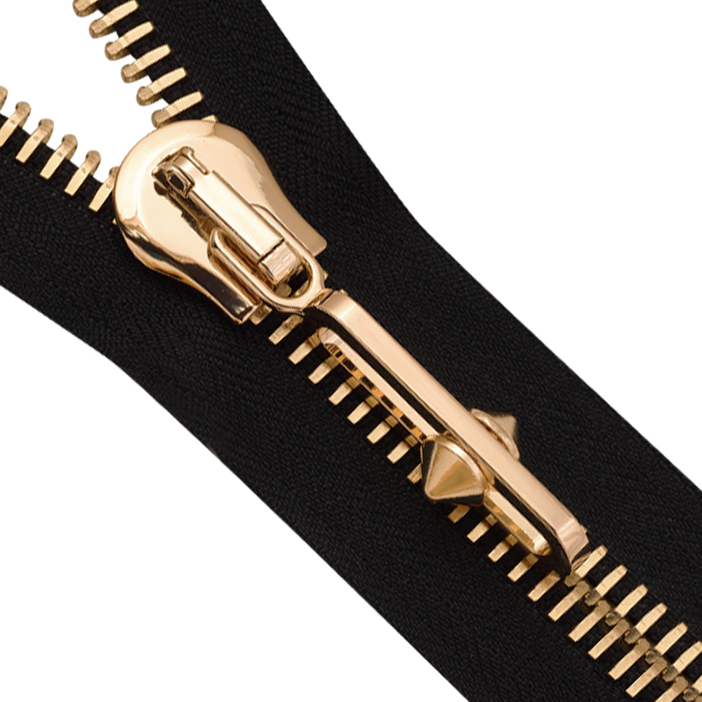#12 Fashion Puller Gold Big Teeth Open End/Closed End Metal Zipper