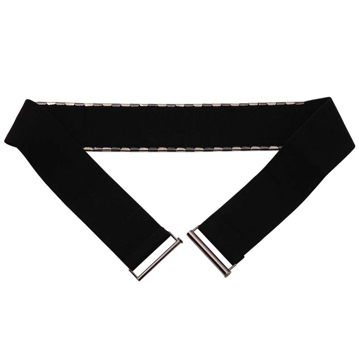 Dual Tone Designer Wear Stretchable Waist Metal Belt