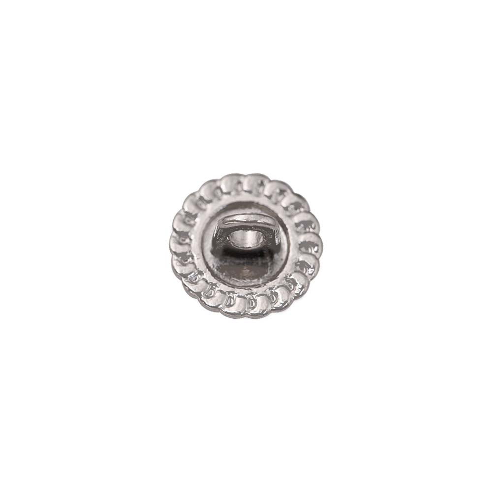 Flower Design Round Shape Shiny Pearl Metal Buttons