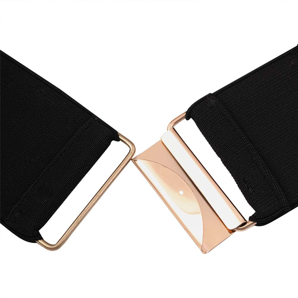 Eye-Catching Broad Shiny Designer Waist Metal Belt