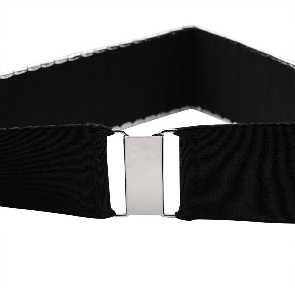 Eye-Catching Broad Shiny Designer Waist Metal Belt