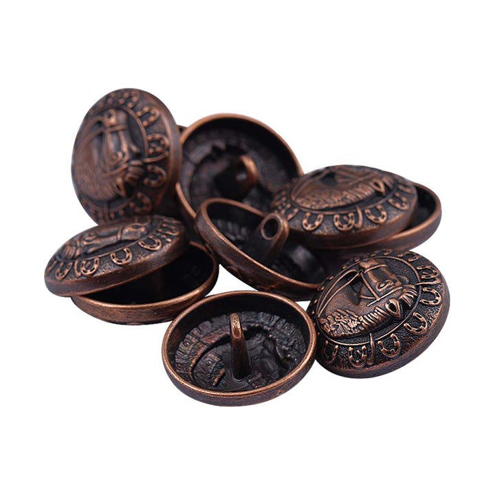 Western Style Antique Vintage Finish Horse Design Metal Buttons