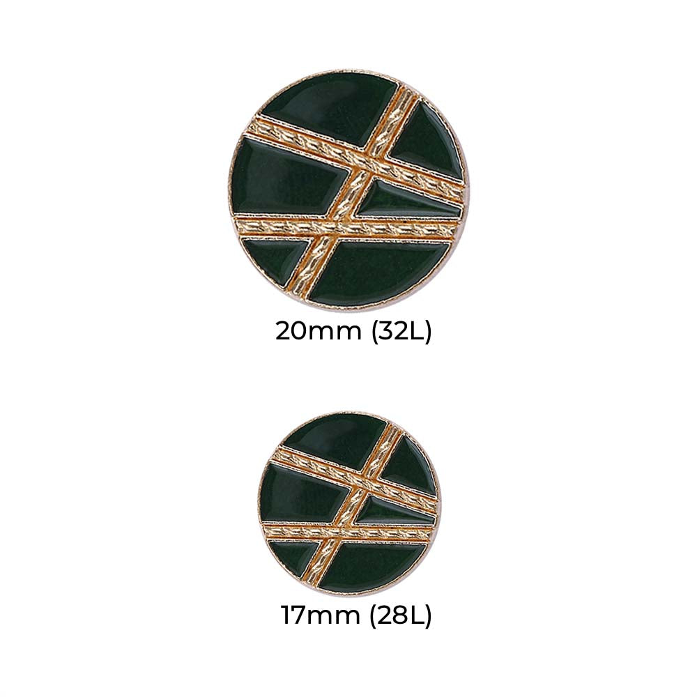 Golden Geometric Pattern Surface Lamination Metal Buttons