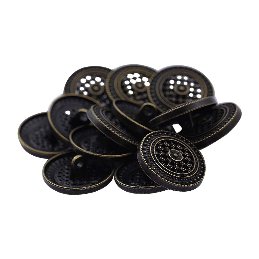 Intricate Cutwork Design Antique Buttons for Occasion Wear
