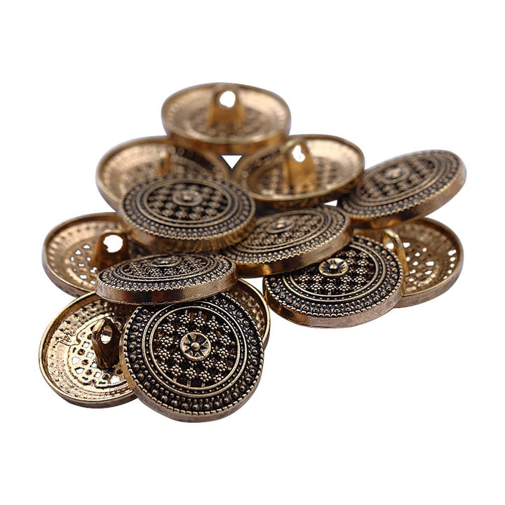 Intricate Cutwork Design Antique Buttons for Occasion Wear