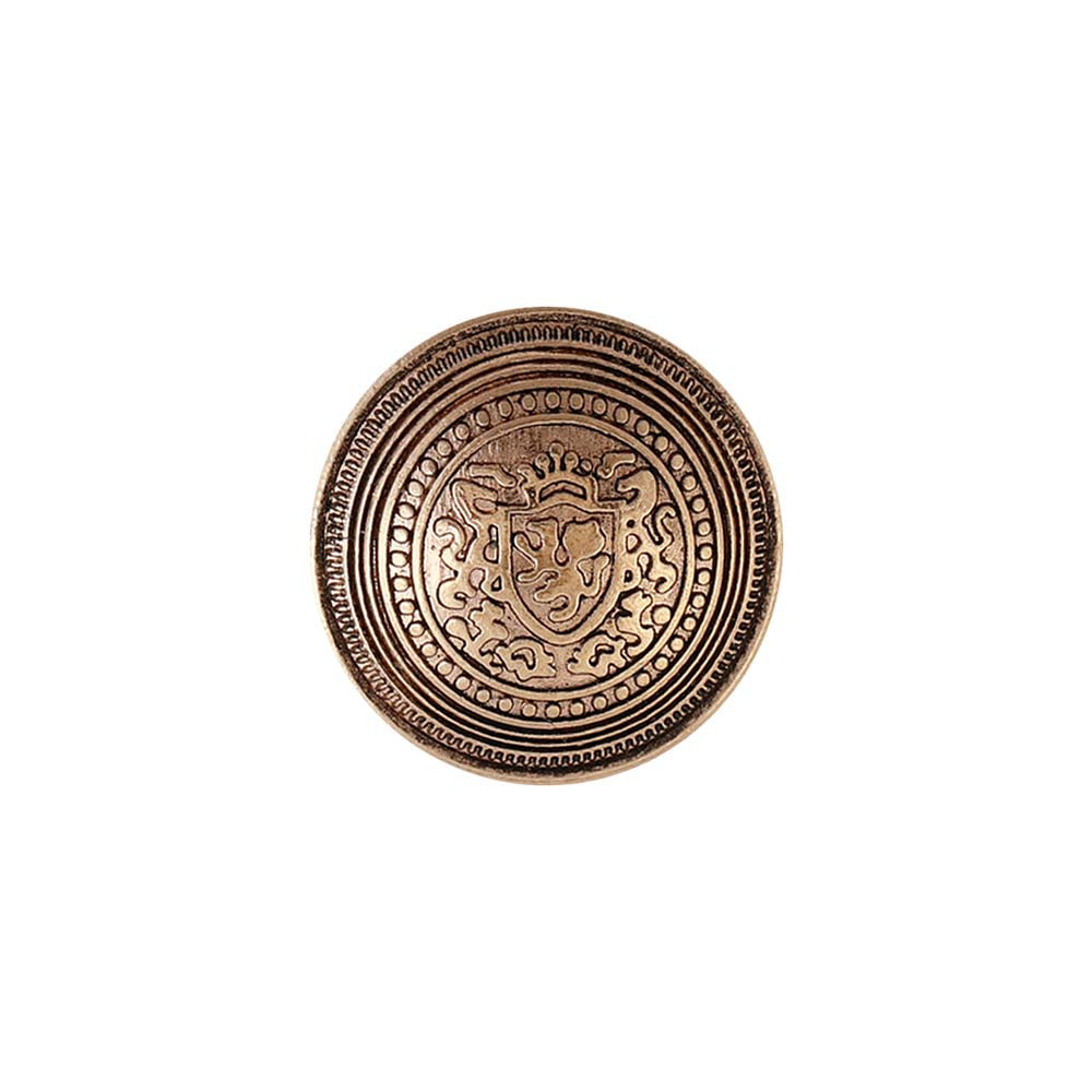 Antique Finish Round Shape Crest Design Dome Shank Metal Buttons