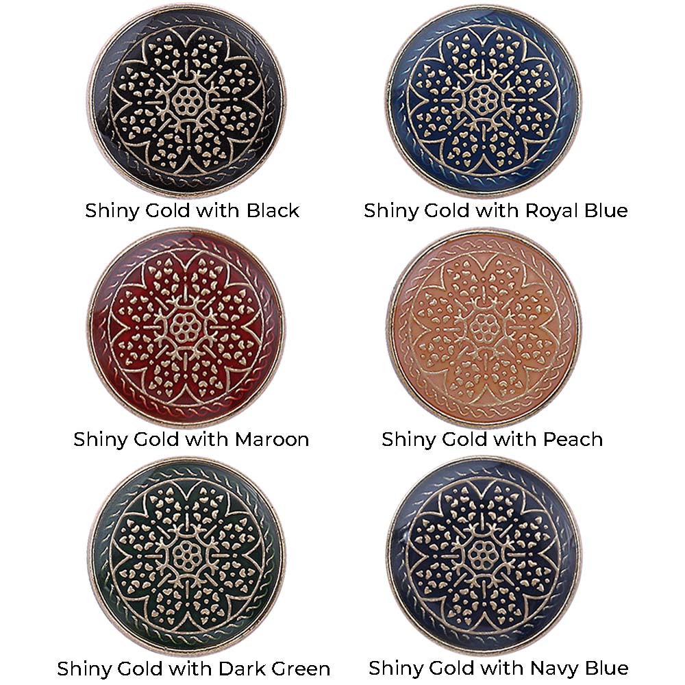 Traditional Design Lamination Shank Metal Buttons for Ethnic Wear