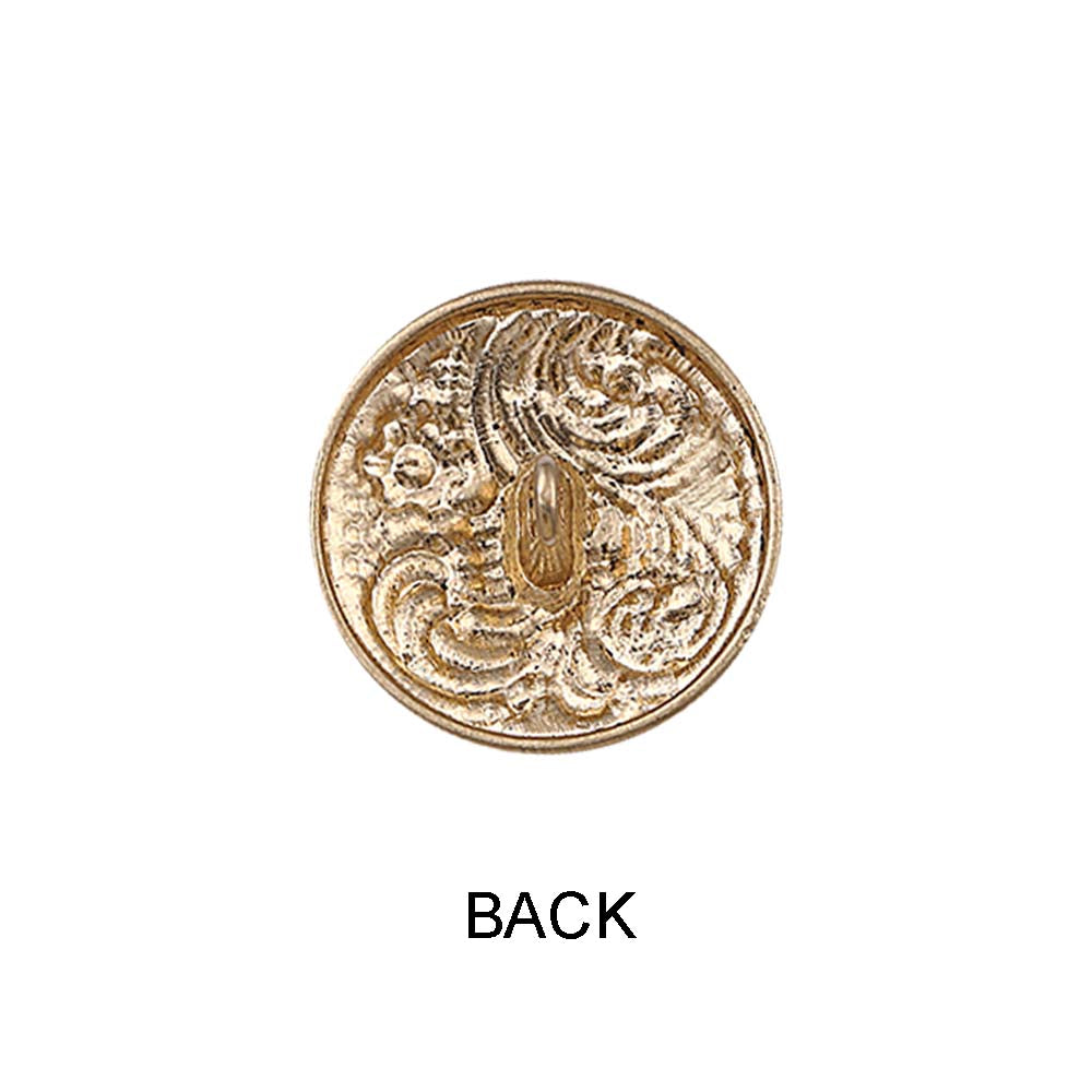 Indo-Western Style Antique Floral Motif Surface Finish Metal Buttons