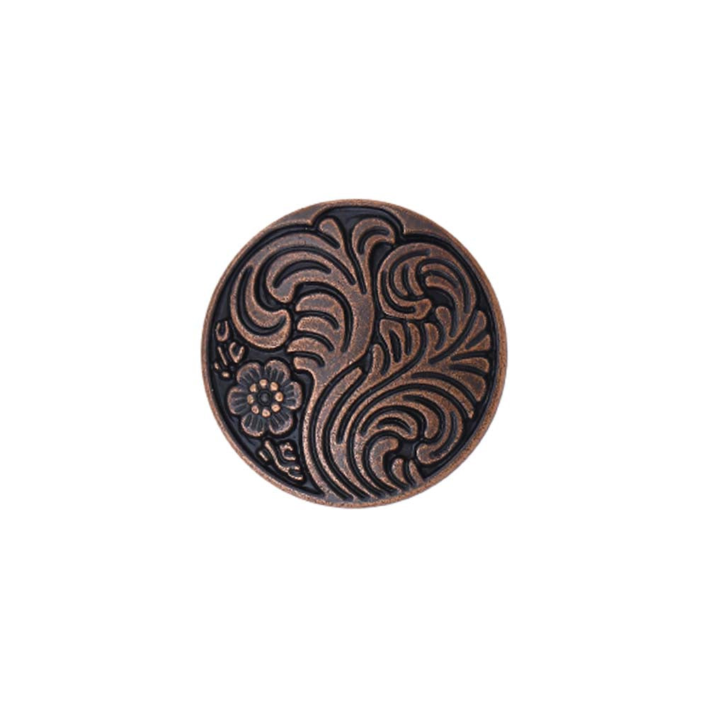 Indo-Western Style Antique Floral Motif Surface Finish Metal Buttons