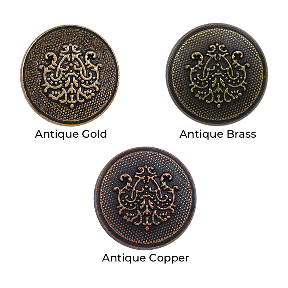 Antique Finish Royal Crest Metal Buttons for Coat/Suit/Sherwani
