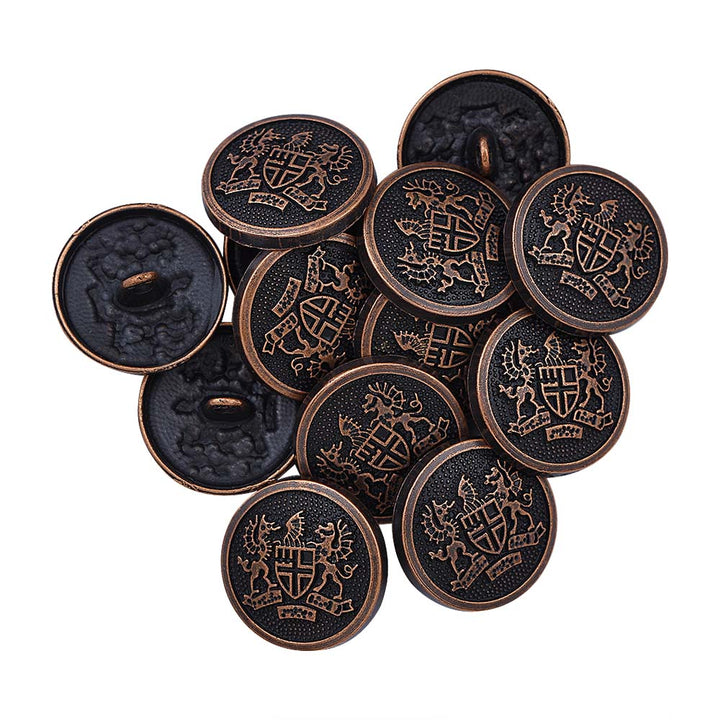 Antique Finish Royal Emblem Metal Buttons for Coat/Suit/Sherwani