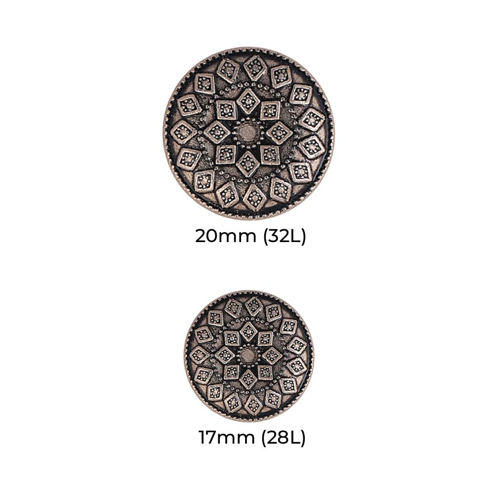 Indian Style Design Matte Gold Finish Sherwani Metal Buttons