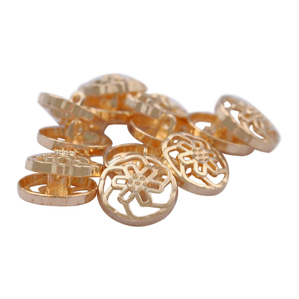 Shiny Gold Cutwork Designer Metal Button for Indo-Western Clothing