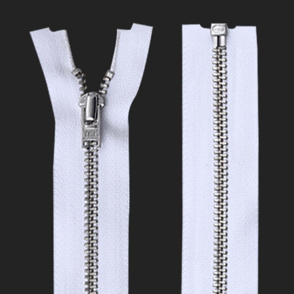 YKK- #5 Silver Teeth YKK Metal Zipper