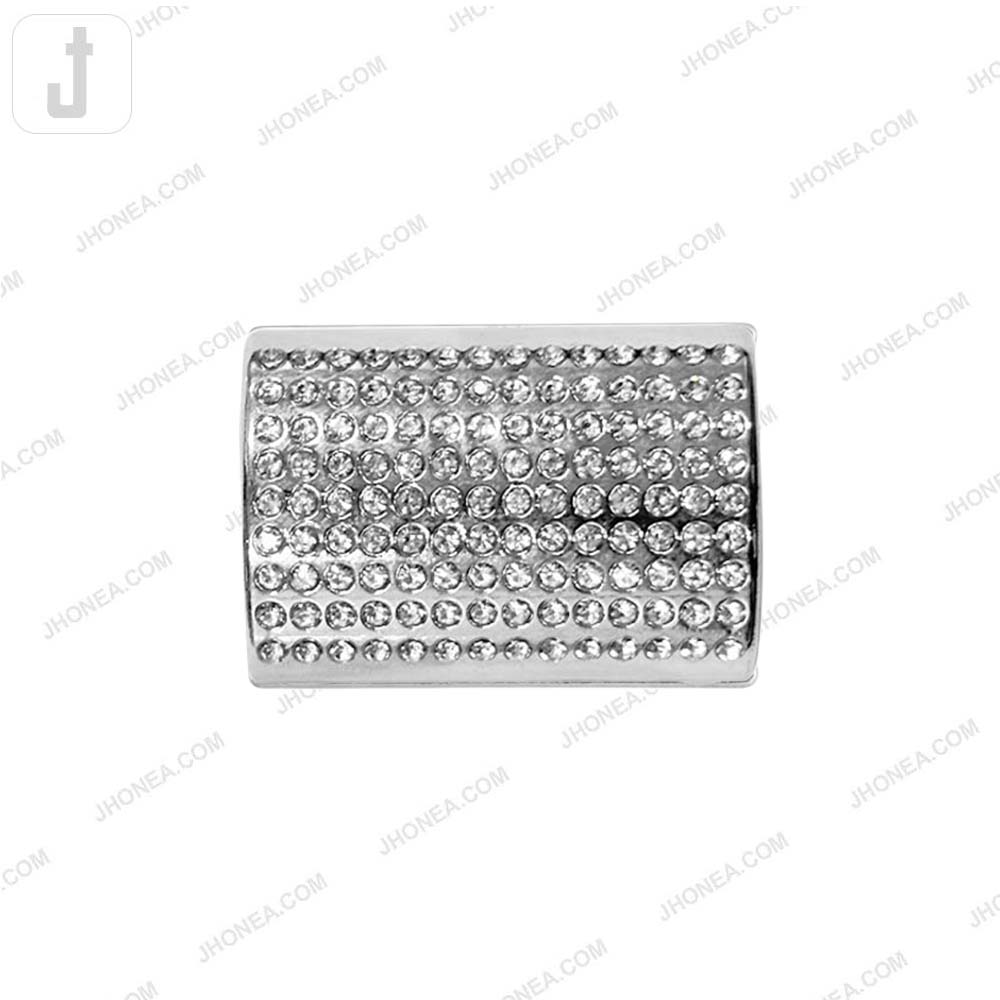 Shiny Silver Rectangle Diamond Buckle for Garments