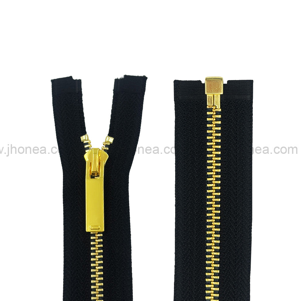 Number #5 Designer Open-End Gold Metal Teeth Fashion Zipper