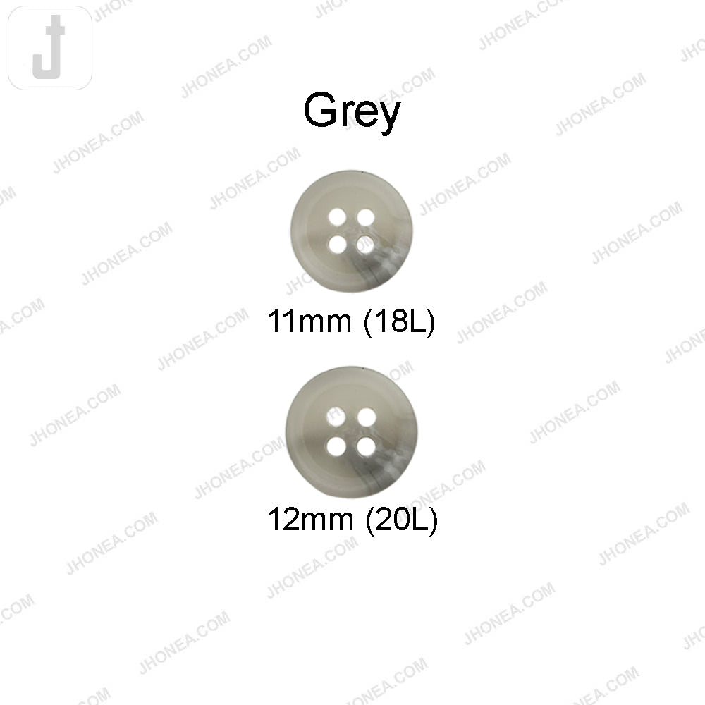 Stylish Light Grey Round Polyester Button for Formal Shirts