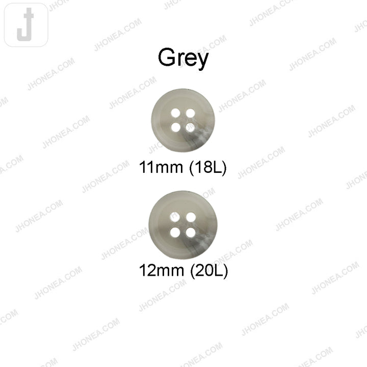 Stylish Light Grey Round Polyester Button for Formal Shirts