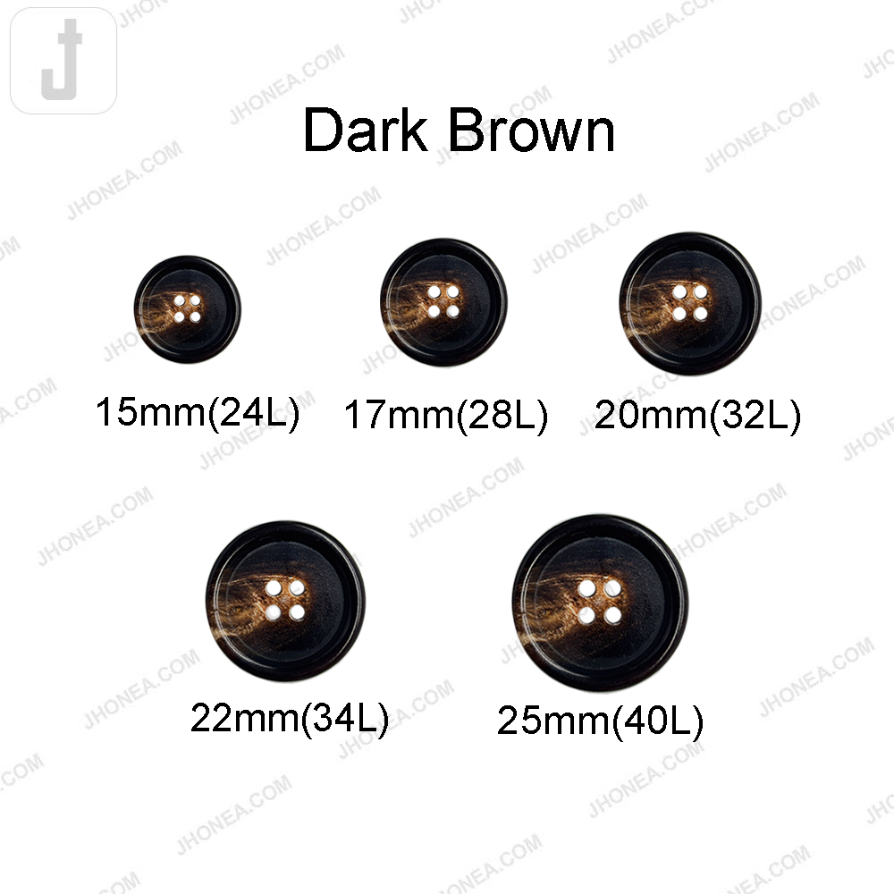 Premium Polished Real Horn 4 Hole Sewing Buttons for Coats/Blazers/Suit