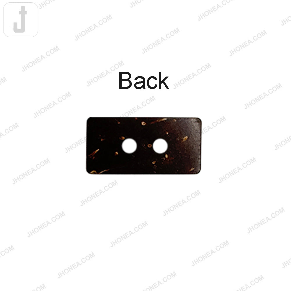 Rectangular 2-Hole Smooth Finish Natural Coco Shell Buttons