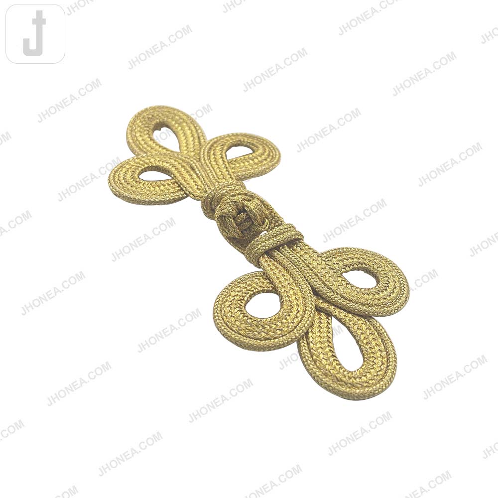 Decorative Designer Metallic Braided Frog Closure Coat Toggle Fastener