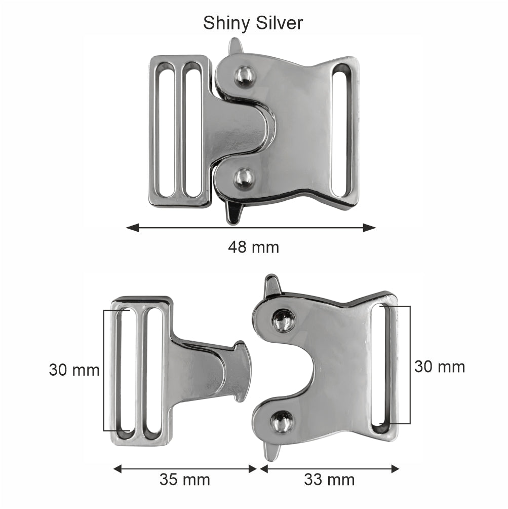 Classic Shiny Luxury Design Rollercoaster Side Release Clasp Buckle